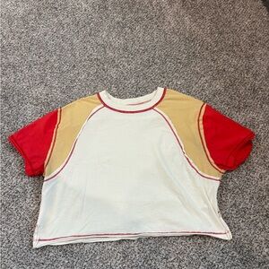 BDG Red and Yellow Colorblock Tee